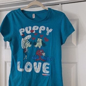 Alstyle Teal 'Puppy Love' Graphic Tee
